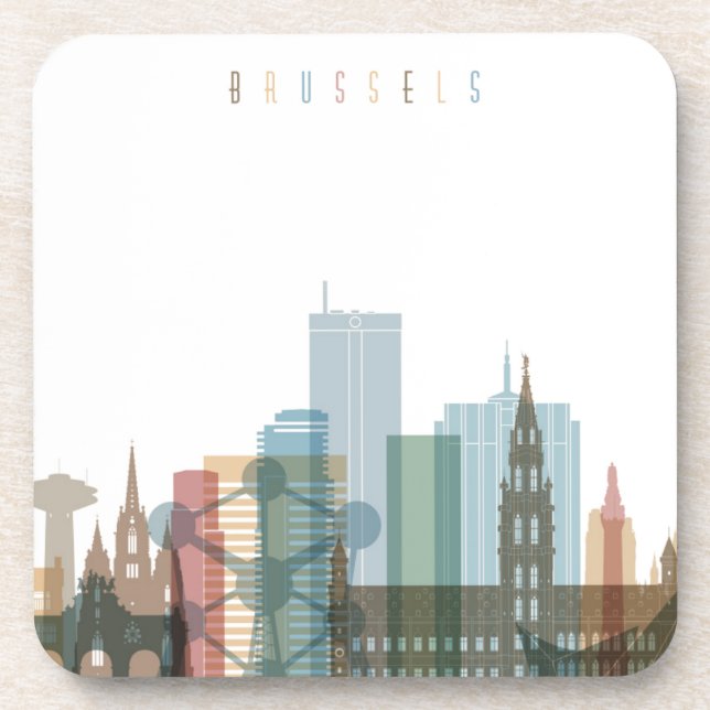 Brussels, Belgium | City Skyline Coaster (Front)
