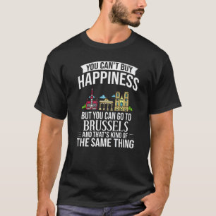 Brussels Belgium City Skyline Map Travel T-Shirt