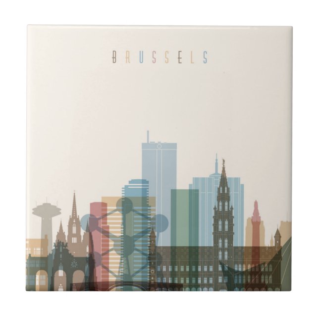 Brussels, Belgium | City Skyline Tile (Front)