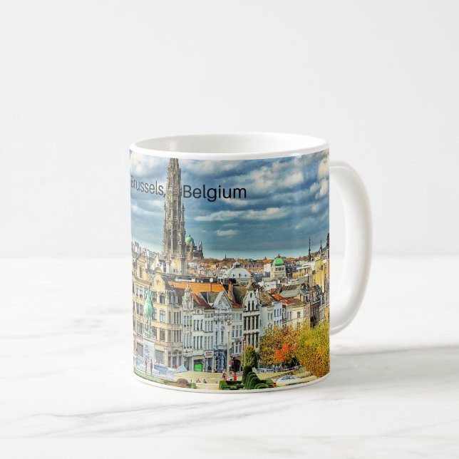 Brussels, Belgium cityscape photo Coffee Mug (Front Right)