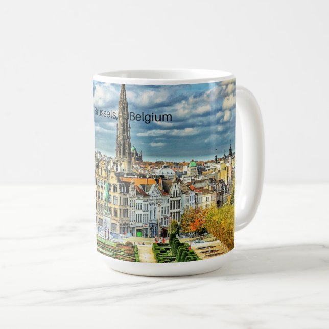 Brussels, Belgium cityscape photo Coffee Mug (Front Right)