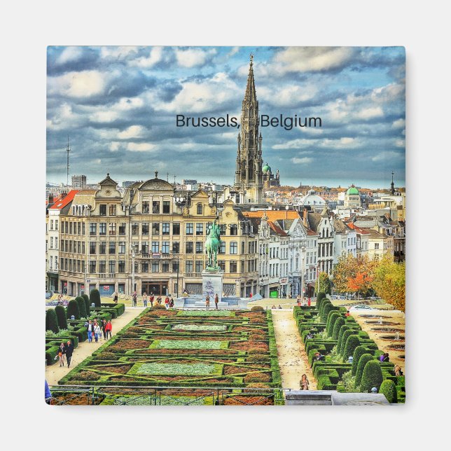 Brussels, Belgium cityscape photo Magnet (Front)