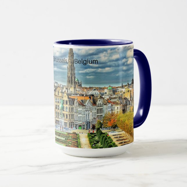 Brussels, Belgium cityscape photo Mug (Front Right)