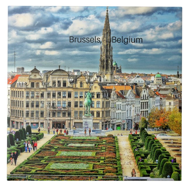 Brussels, Belgium cityscape photo Tile (Front)