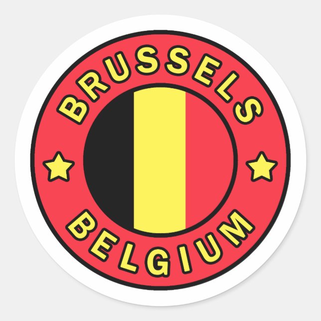 Brussels Belgium Classic Round Sticker (Front)