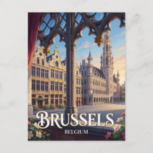 Brussels Belgium Grand Place Travel Postcard