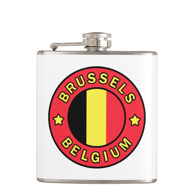 Brussels Belgium Hip Flask (Front)
