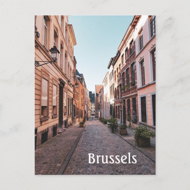 Brussels Belgium old street photo Postcard (Front)