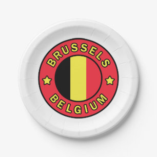 Brussels Belgium Paper Plate