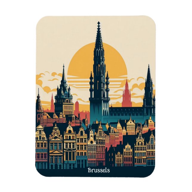 Brussels, Belgium stylist painting Magnet (Vertical)
