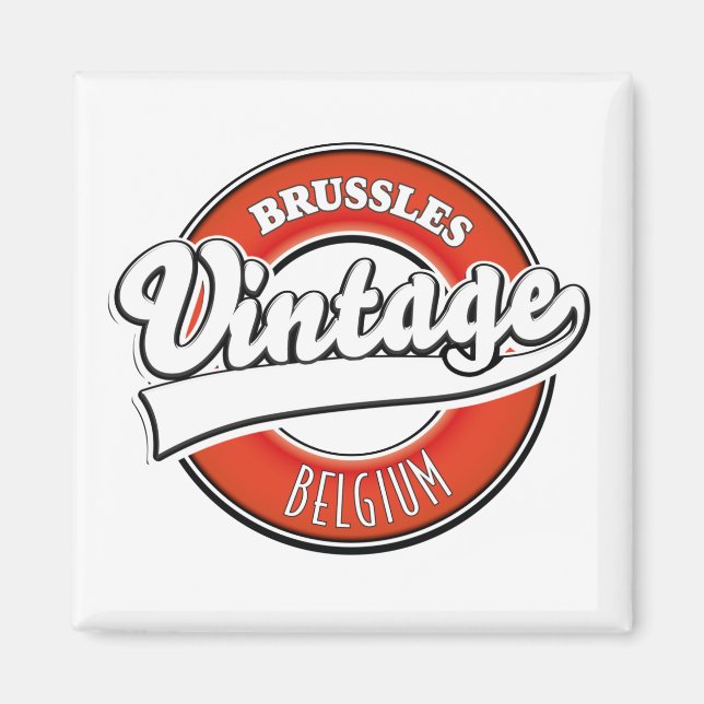 Brussels Belgium vintage logo Magnet (Front)