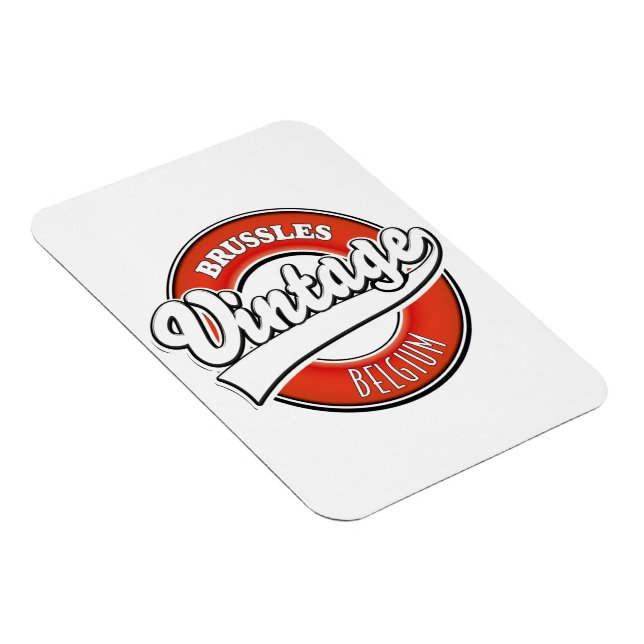 Brussels Belgium vintage logo Magnet (Right Side)