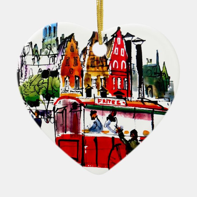 Brussels City Ceramic Tree Decoration (Front)