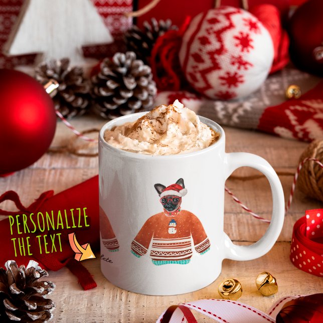 Brussels Dog Wearing Ugly Sweater Xmas Dog Lover Coffee Mug (Creator Uploaded)
