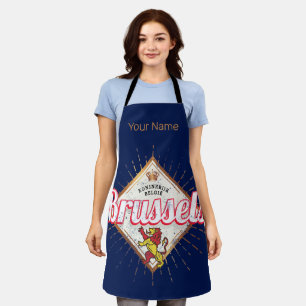 Brussels Europe Capital Belgium Retro Lion Vintage Apron