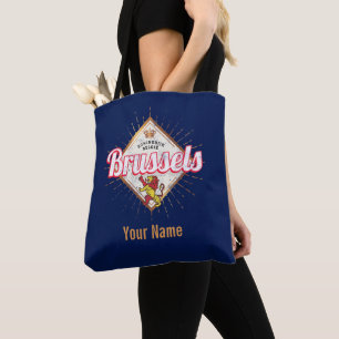 Brussels Europe Capital Belgium Retro Lion Vintage Tote Bag