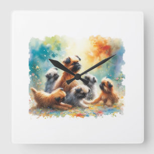 Brussels Griffon 030624AREF110 - Watercolor Square Wall Clock
