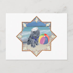 Brussels Griffon at the Beach Postcard