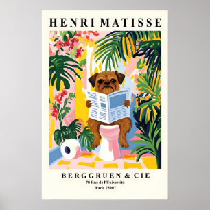 Brussels Griffon Bathroom Matisse Style Dog on Poster