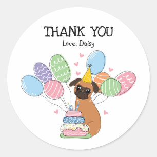 Brussels Griffon Birthday Party Favor Tags Sticker