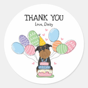 Brussels Griffon Birthday Party Favour Tags Sticke