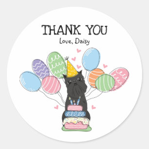 Brussels Griffon Birthday Party Favour Tags Sticke