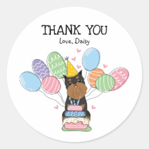 Brussels Griffon Birthday Party Favour Tags Sticke