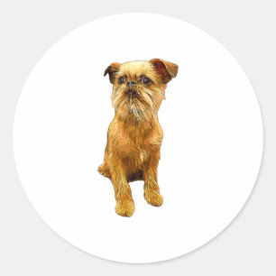 Brussels Griffon Bruxellois Cute Puppy Dog  Classic Round Sticker