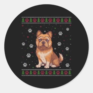 Brussels Griffon Christmas Sweater Xmas Pet Animal Classic Round Sticker