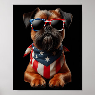 Brussels Griffon Dog 4th Of July American Independ Poster