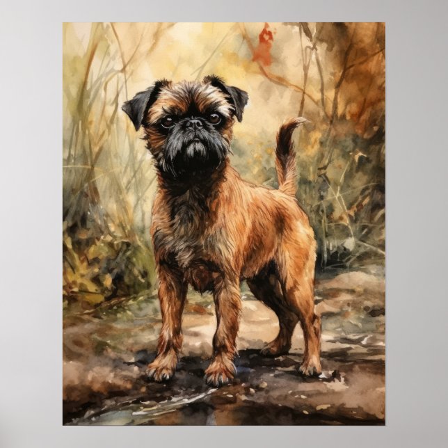 Brussels Griffon Dog Art Print Poster (Front)