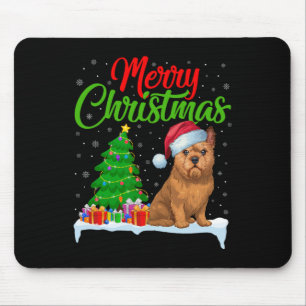 Brussels Griffon Dog Christmas Tree Lights Xmas Do Mouse Mat