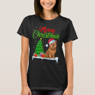 Brussels Griffon Dog Christmas Tree Lights Xmas Do T-Shirt