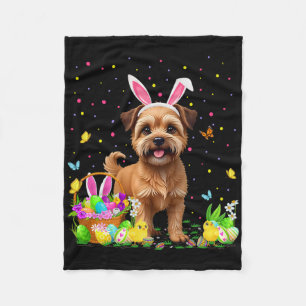 Brussels Griffon Dog Easter Egg Hunt Bunny Ear Hap Fleece Blanket