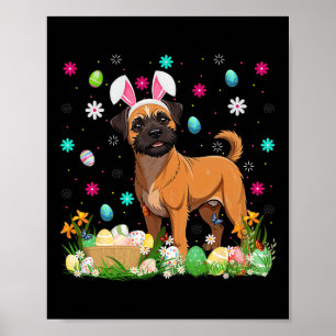 Brussels Griffon Dog Easter Egg Hunt Bunny Ear Hap Poster