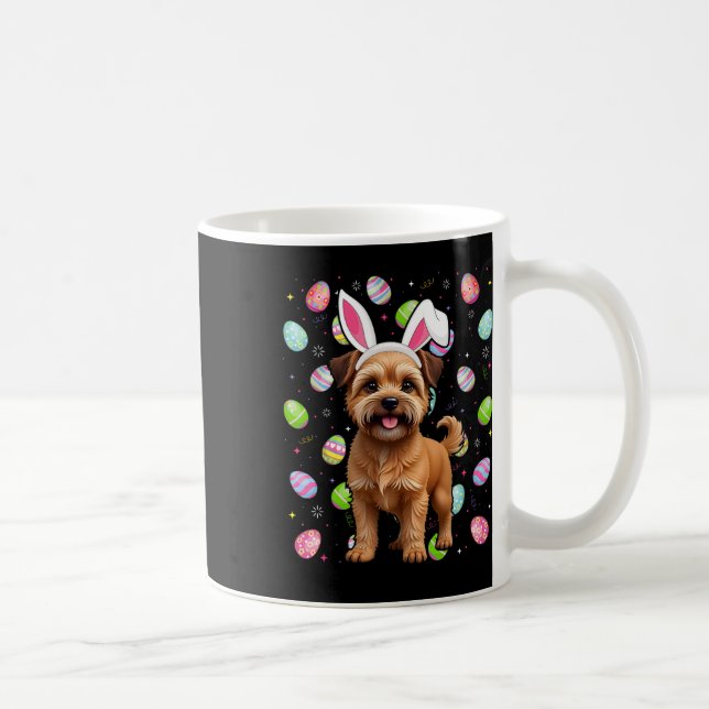 Brussels Griffon Dog Happy Easter Egg Hunt Bunny E Coffee Mug (Right)