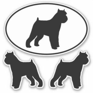 Brussels Griffon Dog Silhouettes Vinyl Sticker Set