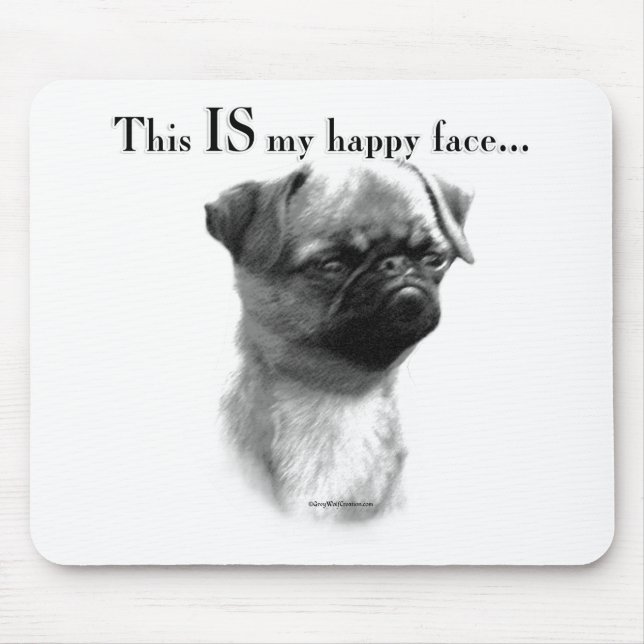 Brussels Griffon Happy Face Mouse Mat (Front)