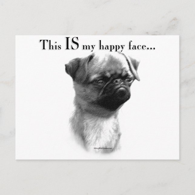 Brussels Griffon Happy Face Postcard (Front)
