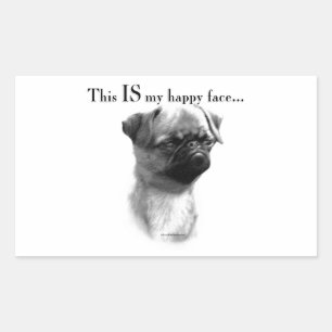 Brussels Griffon Happy Face Rectangular Sticker
