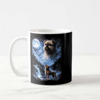 Brussels Griffon Howling To The Moon Retro 90s Dog Coffee Mug
