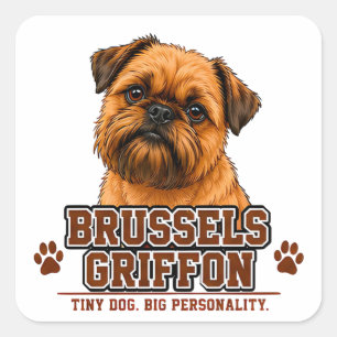🐾 Brussels Griffon Lover 🐾 Square Sticker
