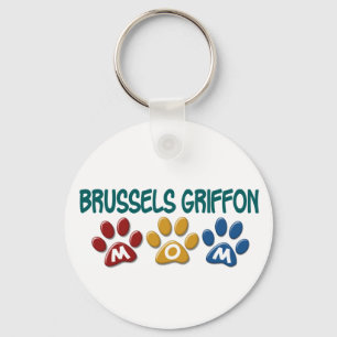BRUSSELS GRIFFON MOM Paw Print 1 Key Ring