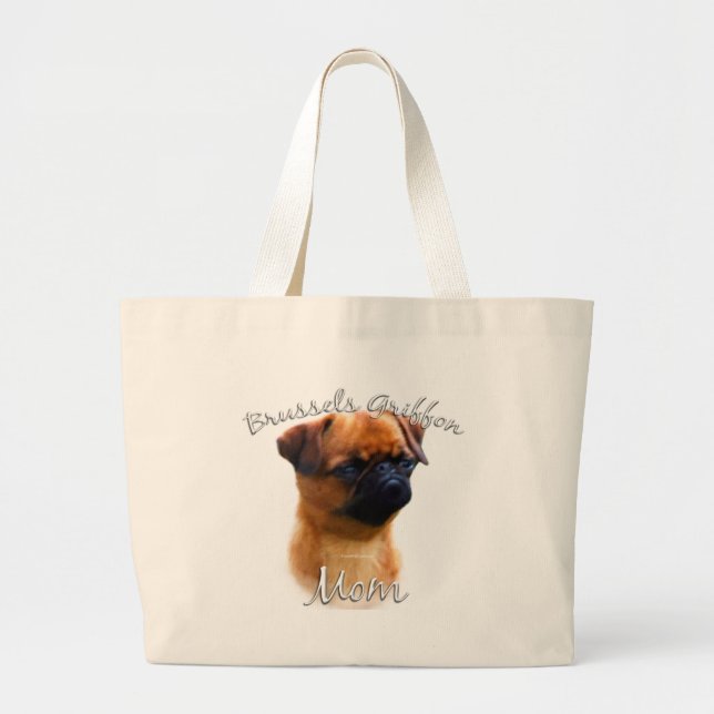 Brussels Griffon Mum 2 Large Tote Bag (Front)