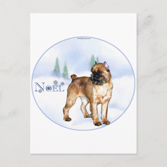 Brussels Griffon Noel Holiday Postcard (Front)