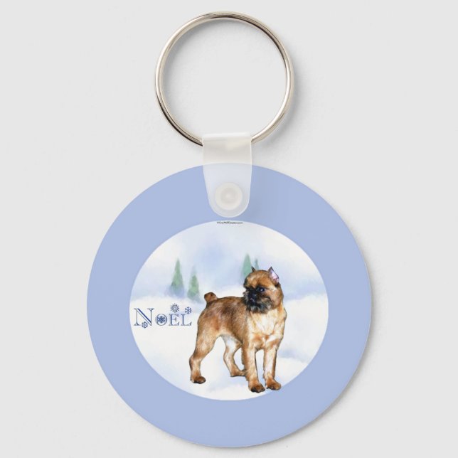 Brussels Griffon Noel Key Ring (Front)