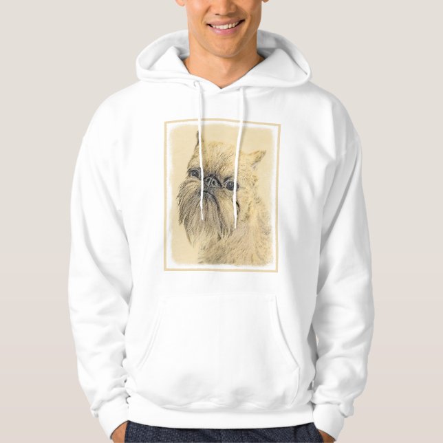 Brussels Griffon Painting - Cute Original Dog Art Hoodie (Front)