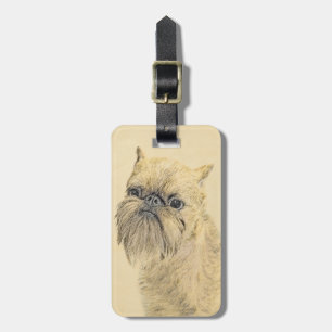 Brussels Griffon Painting - Cute Original Dog Art Luggage Tag