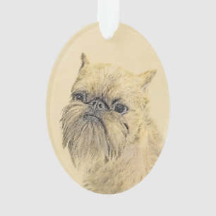 Brussels Griffon Painting - Cute Original Dog Art Ornament