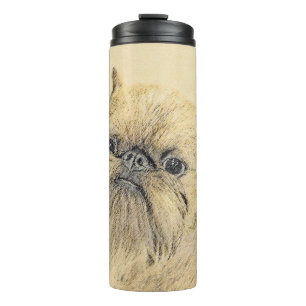 Brussels Griffon Painting - Cute Original Dog Art Thermal Tumbler